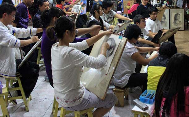 美术高考暑期班教学实景