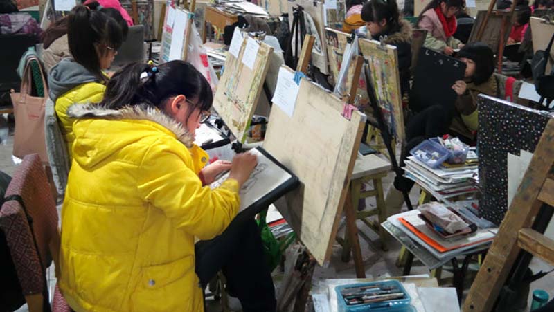 美术高考长期班教学实景